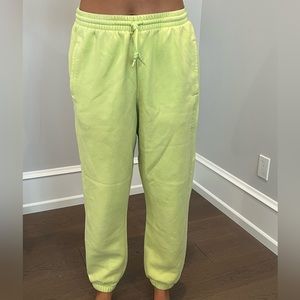 Adidas yellow green scrunch sweatpants